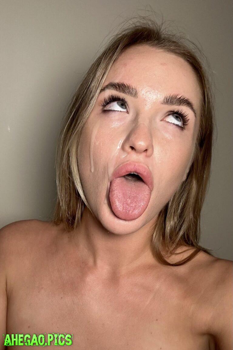 Slobbery ahegao will be better if it is supplemented with a hard dick in mouth